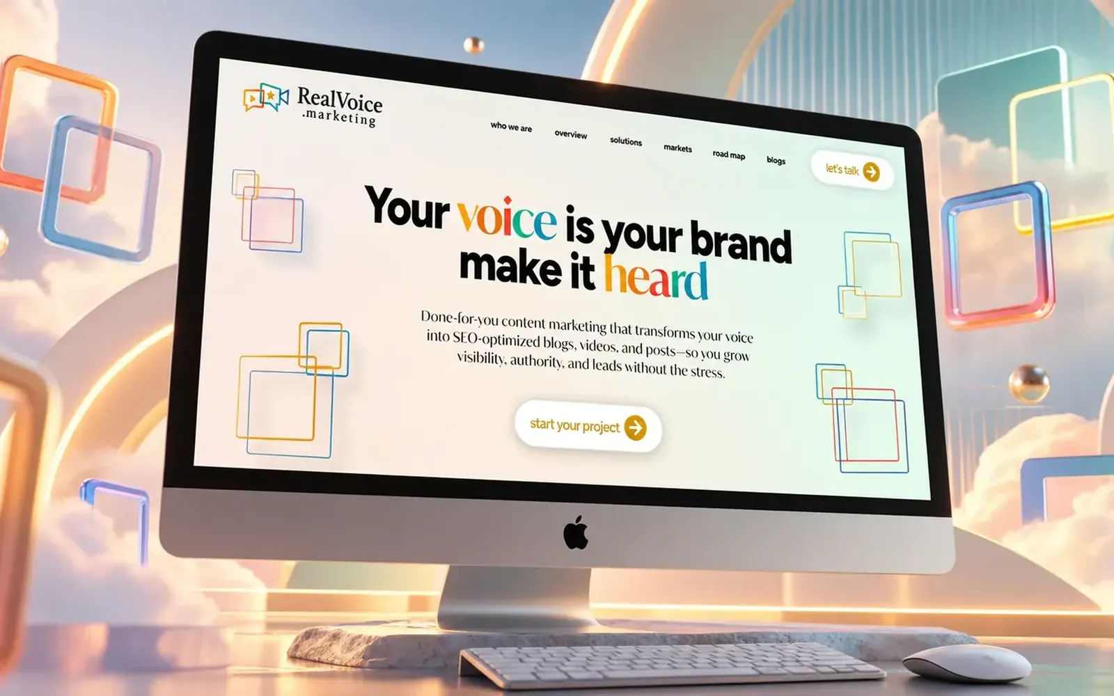RealVoice Marketing homepage